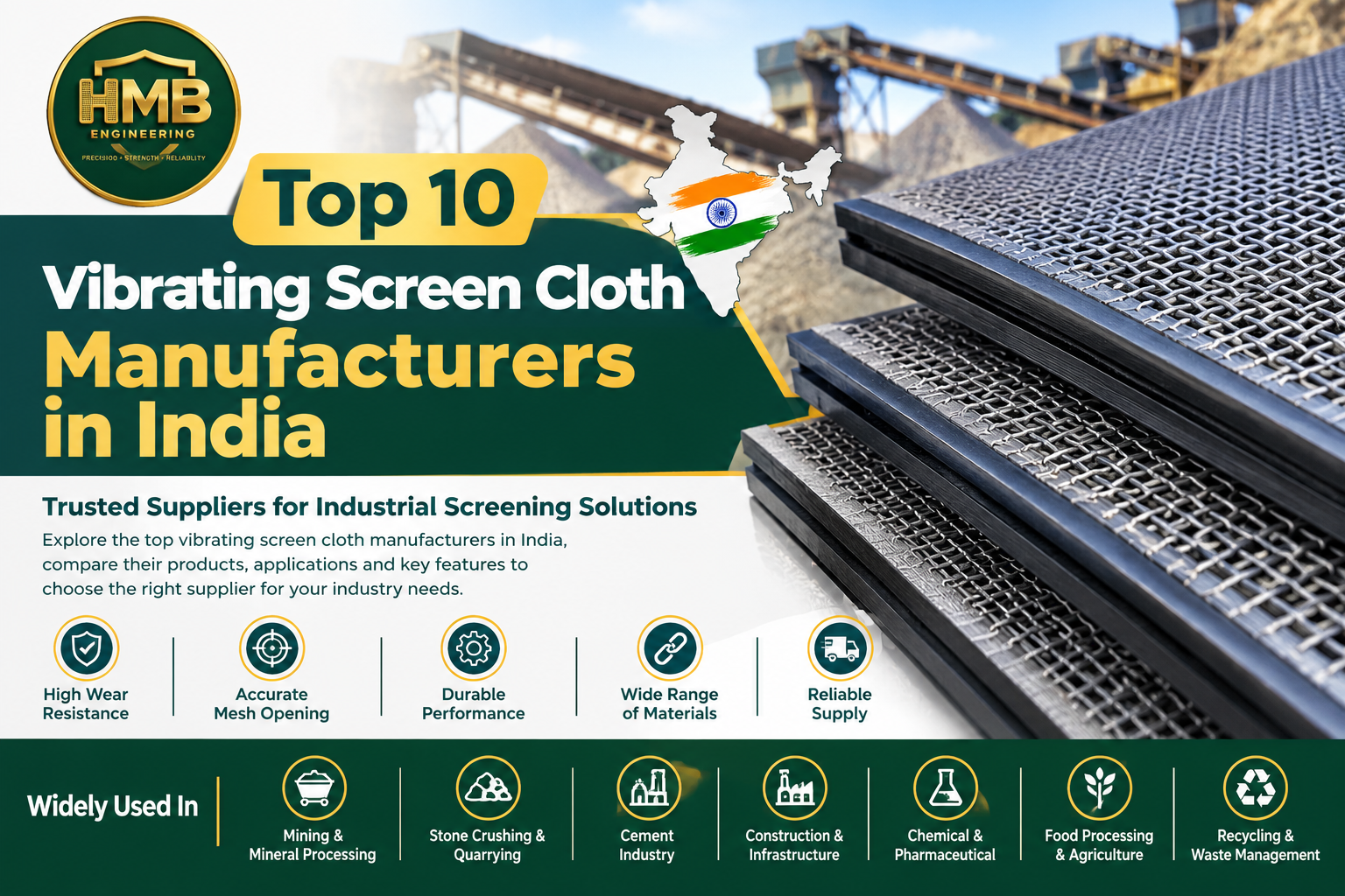 Top 10 Vibrating Screen Cloth Manufacturers in India